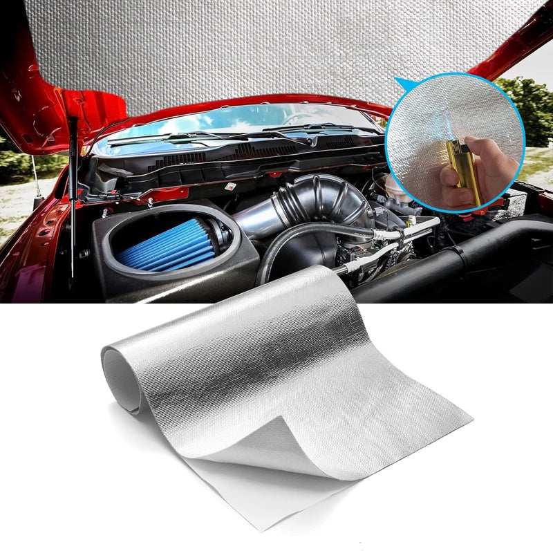 FLASLD Aluminized Heat Shield Thermal Barrier Adhesive Backed Heat Blanket 24'' X 24'', Protect Parts and Components from Damaging Radiant Heat - Image 2